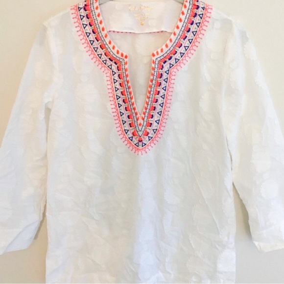 Lilly Pulitzer Amelia Sunburst white tunic top NWOT size Medium - Picture 6 of 12
